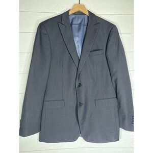 Andrew Fezza 43L 100% Wool Black Pinstripe Single Breasted Suit Jacket Only